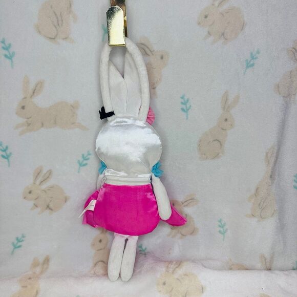 Country Line Bunny Rabbit Plush Zip Purse Easter White Pink Purple - Picture 5 of 10